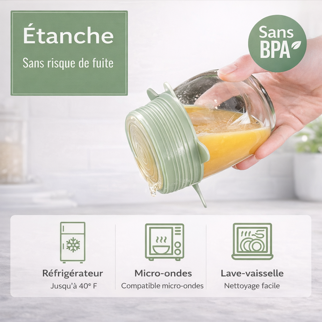 Pack SIMPLIVA – Couvercles Réutilisables (6 pièces)